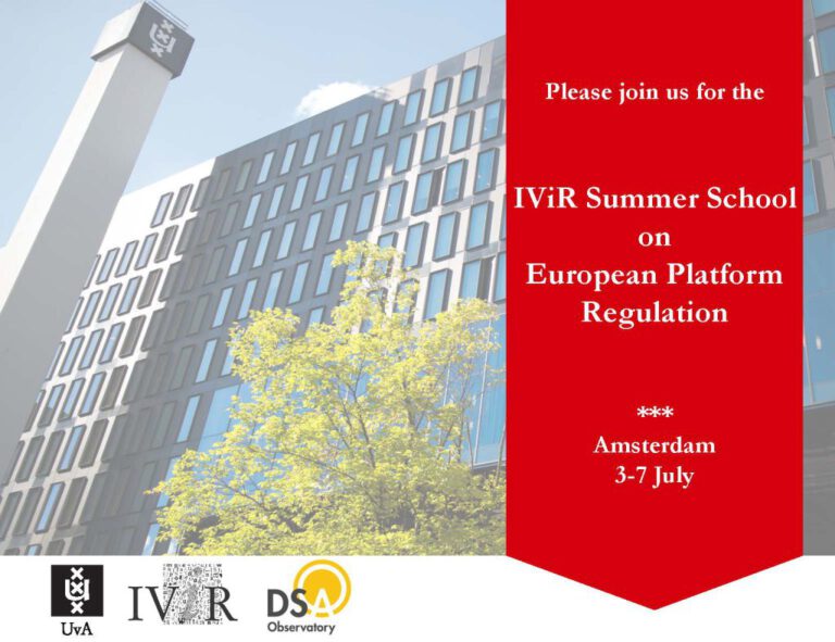 University of Amsterdam organises Summer school on european platform regulation