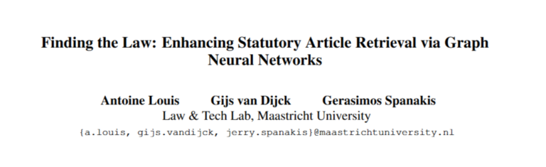 UM researchers: ‘finding the law: enhancing statutory ARTICLE RETRIEVAL VIA GRAPH NEURAL NETWORKS’