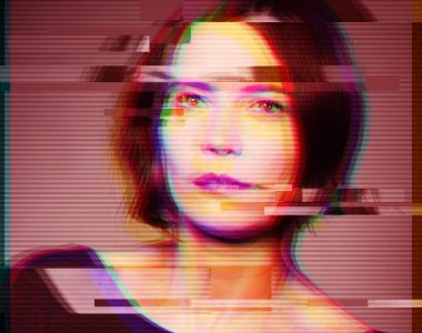Portrait,Of,A,Woman,With,A,Computer,Glitch,Effect.,Deep